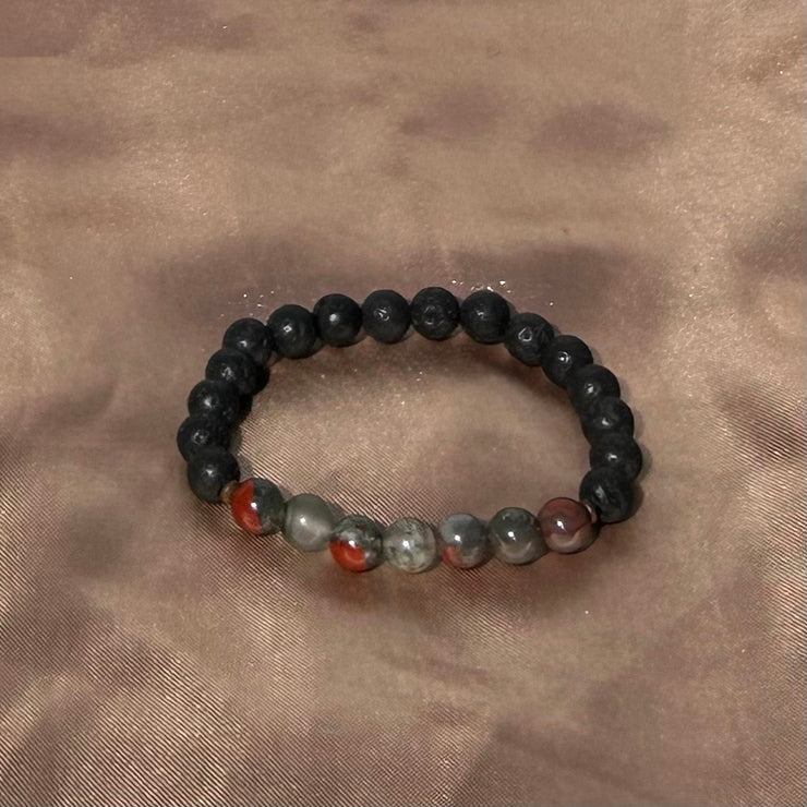 Bloodstone x Lava Rock Bracelet