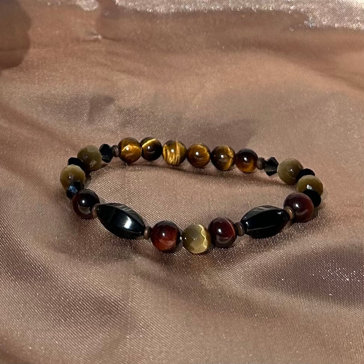 Yellow & Red Tiger Eye Bracelet