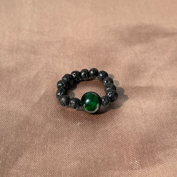 Mountain Jade Lava Rock Ring