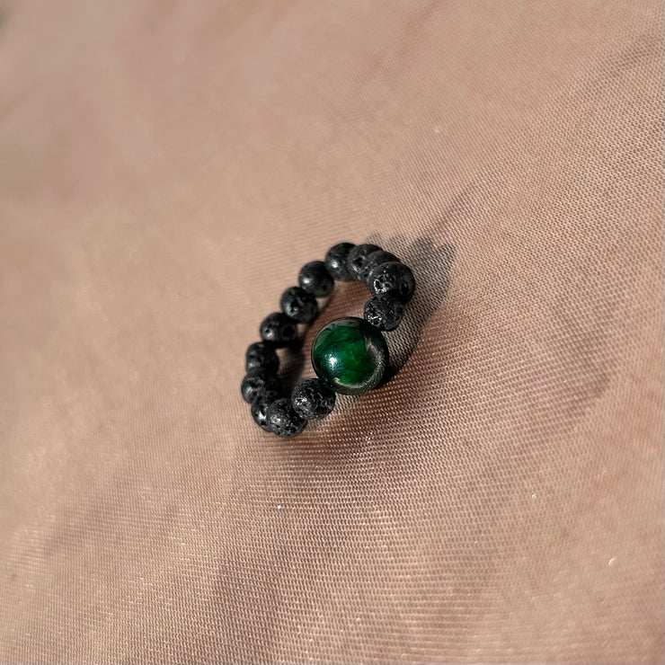 Mountain Jade Lava Rock Ring