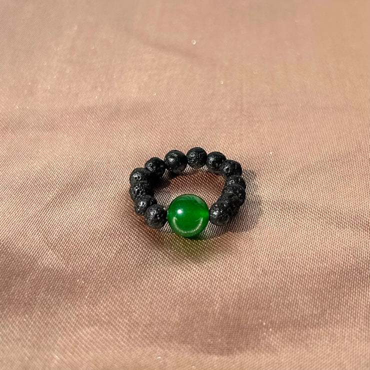 Malaysian Jade Lava Rock Ring