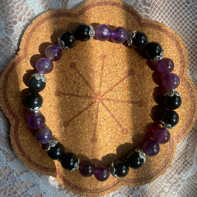 Amethyst x Obsidian Bracelet