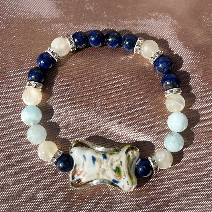 Blue Lace Agate x Lapis Lazuli x Moonstone Bracelet