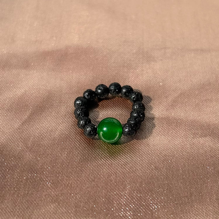 Malaysian Jade Lava Rock Ring