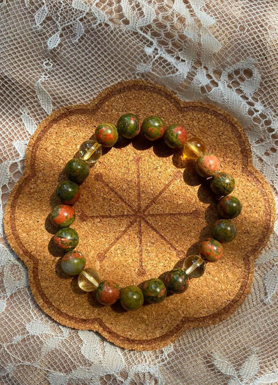 Unakite x Citrine Bracelet