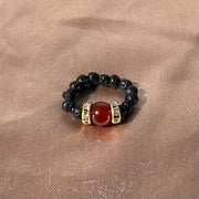 Carnelian Lava Rock Ring