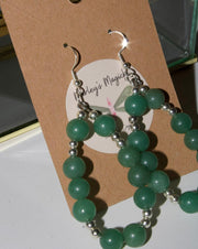 Green Aventurine Hoops