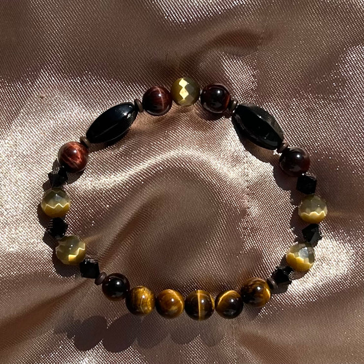 Yellow & Red Tiger Eye Bracelet