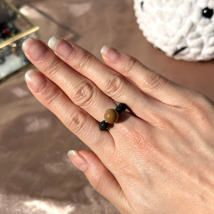 Mookaite Lava Rock Ring