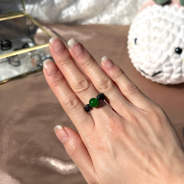 Malaysian Jade Lava Rock Ring