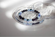 Angelite x Amethyst x Blue Sandstone x Evil Eye Bracelet
