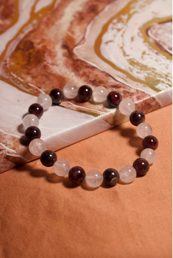Garnet x Rose Quartz Bracelet
