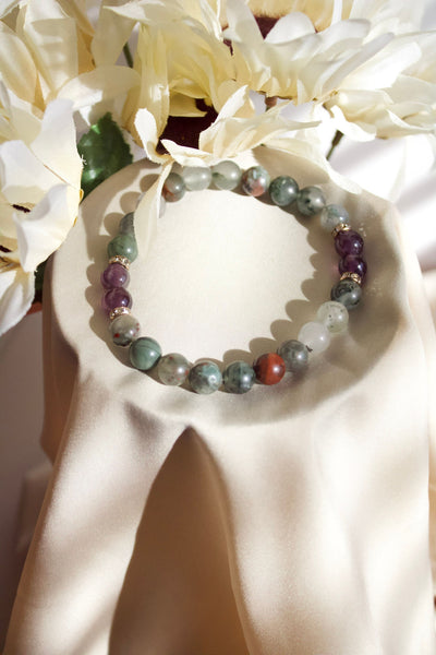 Bloodstone x Amethyst Bracelet