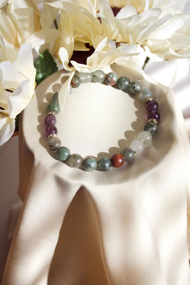 Bloodstone x Amethyst Bracelet