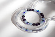 Angelite x Amethyst x Blue Sandstone x Evil Eye Bracelet
